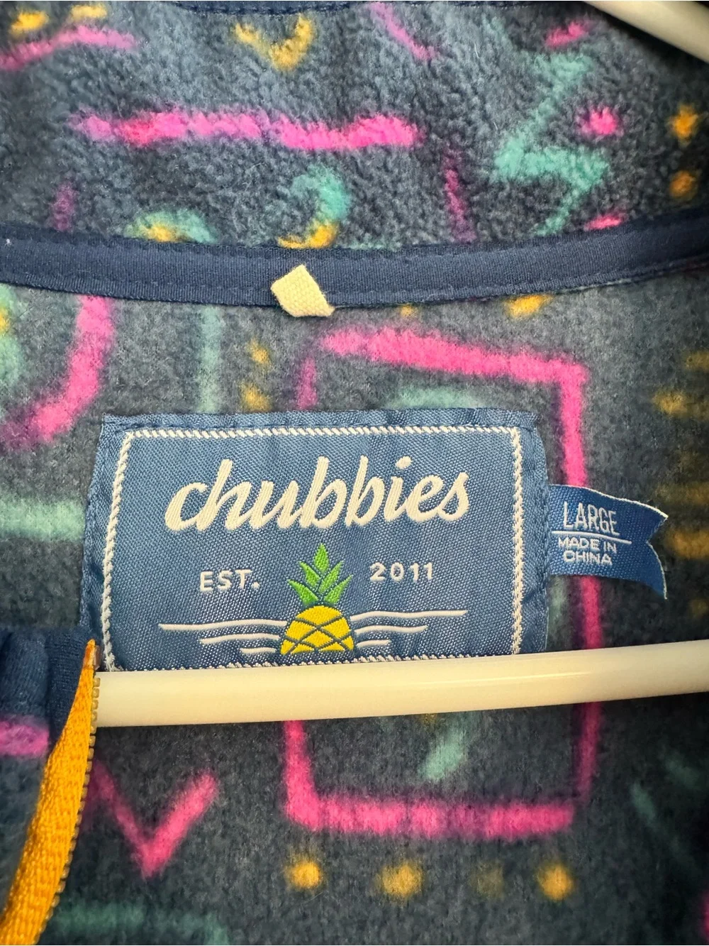 Chubbies Mens Retro Tropical Fleece Quarter Zip Pullover